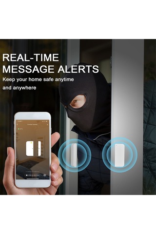 Anjiexun Tuya Wifi Akıllı Kapı Sensörü Anahtarı Kolu Pencere Alarmı