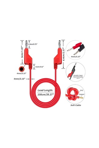 P1036 Multımetre Test Uçu Kablo Kiti - Kırmızısiyah