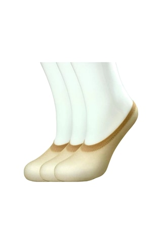 Düşük Kesim Dikişsiz Kaçmaya Dayanıklı Ten Transparan Babet Çorabı 36-41 3 Çift Çok Renkli