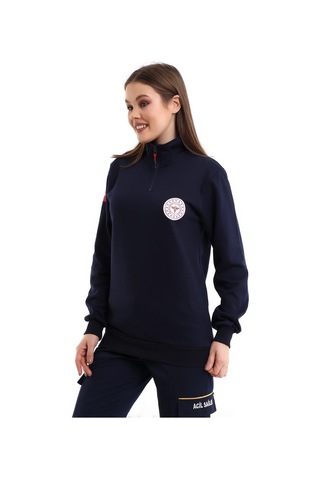Paramedik Balıkçı Yaka Outlet Sweat - Lacivert Lacivert