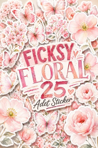 Çiçek Sticker Seti - Kelebek Sticker - 25 Adet Etiket Çıkartma Diğer Çiçek Sticker Seti - Kelebek Sticker - 25 Adet Etiket Çıkartma Diğer