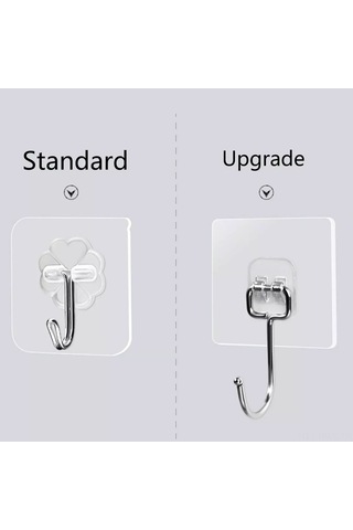 Honmex 7x7cm Süper Güçlü Akrilik Zımba - Yerleştirme Olmadan 44 Lbs Taşıyor, Rustsuz, Banyo/mutfak Uygun 20 Adet Şeffaf