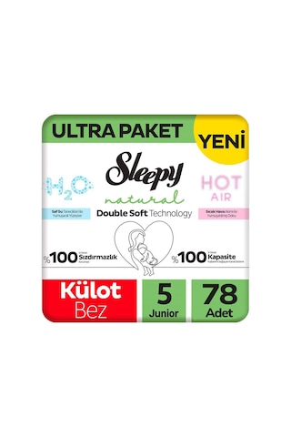 Sleepy 5 Beden Külot Bez Natural Double Soft Ultra Paket 78 Adet