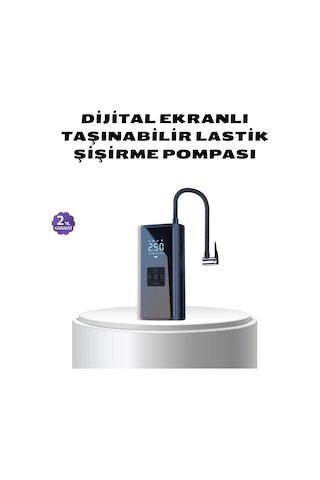 Kablosuz Dijital Lastik Şişirme Pompası Led Işıklı 80w Belirtilmemiş