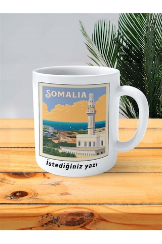 Somalia Somali Baskılı Kupa Bardak Kişiye Özel Desen Çok Renkli