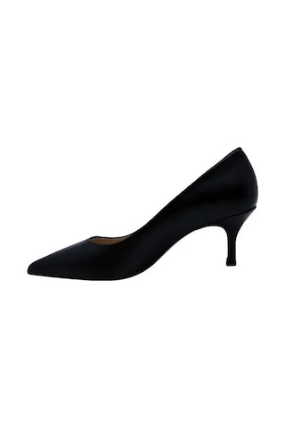 Poletto Hakiki Deri Sıyah Ayakkabı Stiletto 9841 35-1206 Siyah
