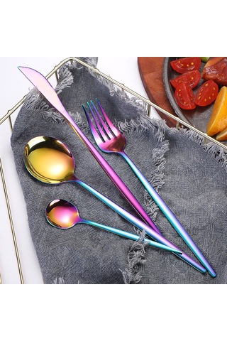 Ximistore9 Ev Ve Otel İçin Çelik Bıçak-çatal-kadeh Seti: Gümüş/rose Altın Renkli, Dayanıklı, Ev Kullanıma Uygun 4-5 Parça Takım Diğer