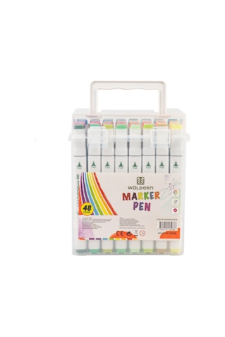 Waldern Premium 48'li Çift Taraflı Kalem Seti + Plastik Taşıma Ve Korum Çantalı