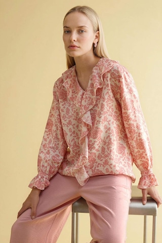 Defacto Desenli Uzun Kollu Bluz G8784ax26smpn111 Pembe-pn111