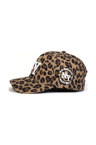 Valkyrie Koyu Leopar Desenli Ny Nakışlı Unisex Şapka Ayarlanabilir %100 Pamuk Spor Günlük Şapka Kahverengi