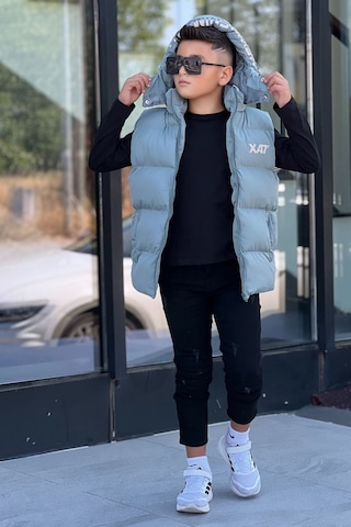 Pina Kids Erkek Çocuk Baskılı Çıkarılabilir Kapüşonlu Şişme Yelek 3017 Mint Yeşili