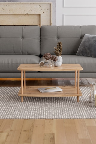 Orta Sehpa Ahşap Ayaklı Sehpa İki Raflı Sehpa-çam