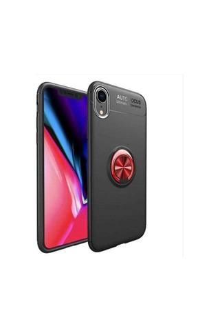 Apple Uyumlu iPhone Xr 6.1 Kılıf Zore Ravel Silikon Kapak Siyah-Kırmızı