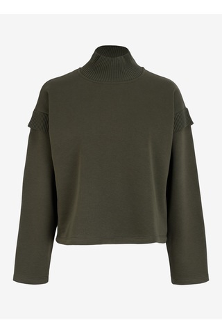 Mustang Haki Kadın Dik Relaxed Düz Sweatshirt M4wl-swt-1912