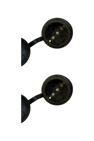 Nead 1x16 Kauçuk Uzatma Seyyar Priz Tekli Siyah 2 Adet