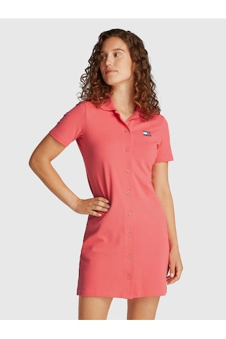 Tommy Jeans Kadın Pembe Elbise Çok Renkli