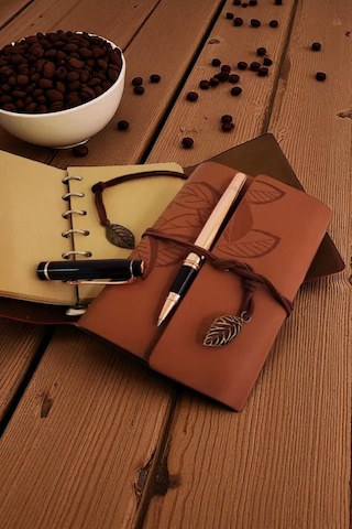 Deri Defter Ve Kalem Set