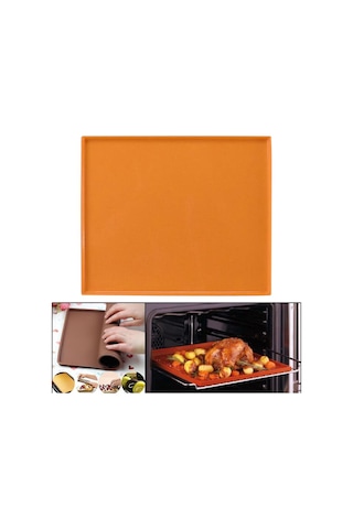 Yapışmaz Silikon Pişirme Matı Altlığı Kırmızı 26x31cm Rulo Fırın Tepsisi Diğer