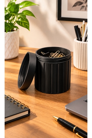 Kapaklı Silindirik Saklama Kutusu 70x75 Mm Küçük Parça Vida Civata Düzenleyici Organizer Vida Kutusu ,küçük Parça Organizer , Kapaklı Saklama Kutusu Siyah
