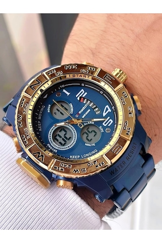 Digital & Analog Erkek Kol Saati Led Işık, Takvim, Kronometrep3389s3536