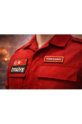 Kişiye Özel İtfaiyeci İsimliği Arma Patch 10cmx2.5cm Cm Cırtlı 1 Adet