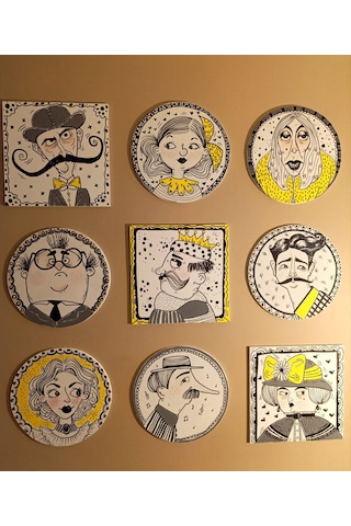 El Emeği Dekoratif Tablolar 9'lu Set