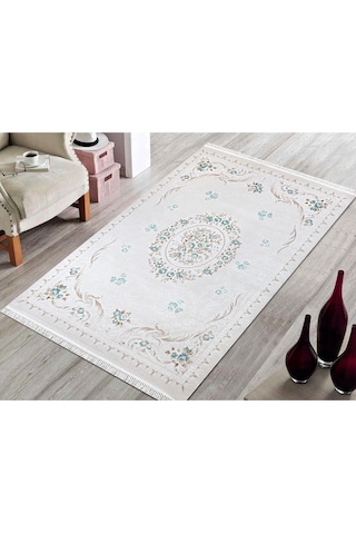 Bahariye Ha Ruby 9661 Mavi 155 X 230 Cm Saçaklı Modern Halı Mavi