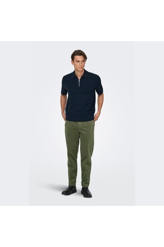 Only & Sons Menu Structure Erkek Lacivert Polo Tişört 22038171-dsp
