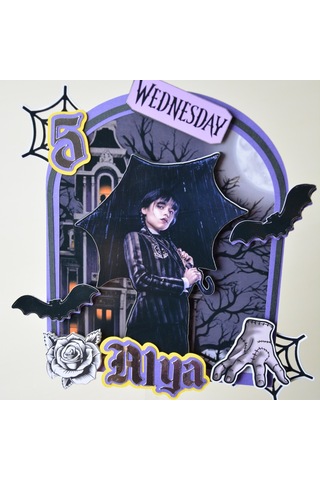 Wednesday Temalı Kız Çocuk Doğum Günü Pasta Parti Süsü Caketopper