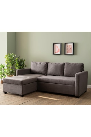 Pafu Kado Yataklı Köşe Koltuk Takımı - Soho Gri Gri