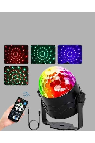 Ses Duyarlı Mini Disko Küre Lamba Kırmızı