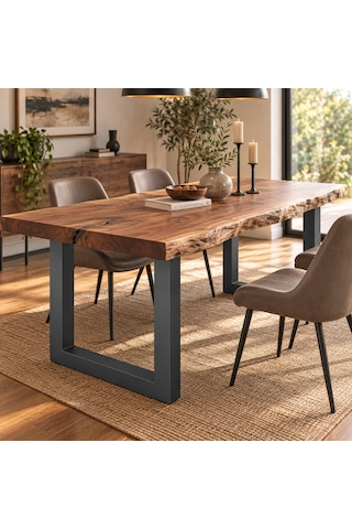 Evkolleksiyon U Tipi Metal Masa Ayağı 2'li Takım 72x60 Cm Antrasit - Gri