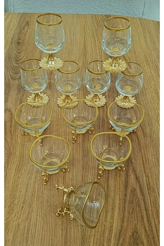 Çnr Home Collection 12 Parça Gold Kahve Yanı 6 Lı Su Bardağı & 6 Lı Lokumluk-şekerlik Gold Çnr Home Collection 12 Parça Gold Kahve Yanı 6 Lı Su Bardağı & 6 Lı Lokumluk-şekerlik Gold