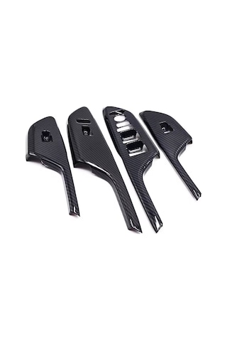 Honda Civic Fc5 Fk7 2017 - 2020 İç Kapı Kol Dayama Cam Düğme Karbon Fiber 2 Adet Ön Taraf 2 Adet Ar