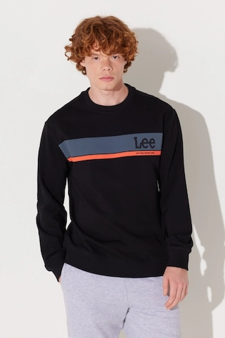 Lee Bisiklet Yaka Regular Fit Siyah Erkek Sweatshirt L232501001 001