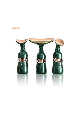 Lichen 3 In 1 Boyun Yüz Kaldırma Masaj Cihazı Microcurrent Foton Yeşil