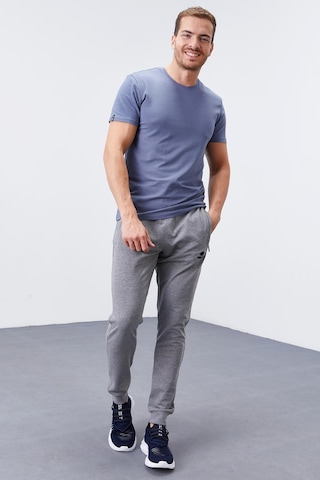 Tommy Life Gri Melanj Fermuar Cepli Dar Kalıp Jogger Erkek Eşofman Alt - 84343 GB MELANJ