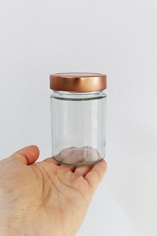 Ayrex Afracam 350 Ml Kavanoz Metal Derin Kapaklı 350 Cc Şeffaf Reçel, Marmelat Cam Kavanoz Deep 6 Adet Bakır Kapak Diğer