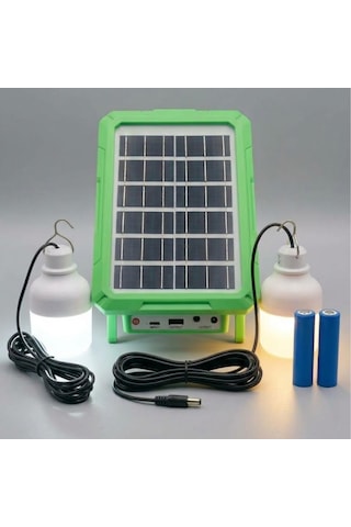 Panther Solar Güneş Enerjili Şarjlı Kamp Seti 2 Ampullü