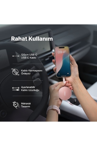Ttec USB-C - USB-C Mini Makaralı 100W PD/QC 120 CM Hızlı Şarj Kablosu