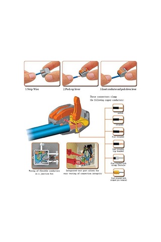 Koodmax 10 Adet Üçlü Kolay Kablo Tel Birleştirici Konnektör Vidasız Klemens - Hızlı Bağlantı Kesme