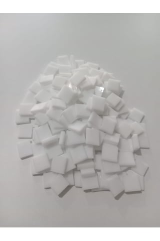 Beyaz Kare Vitray Cam Mozaik Taşı - Sanatsal Mozaik İçin Yaklaşık 10x10 Mm