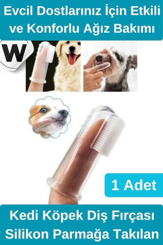 Dişkaşımafırçası Özel Üretim Kedi Köpek Diş Fırçası Şeffaf Silikon Parmağa Takılan Ağız Bakım Apara