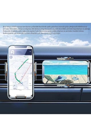 C13 Kablosuz 360 Derece Ayarlanabilir Indüksiyonlu 15w Hızlı Şarj Araç Ve Tutucu