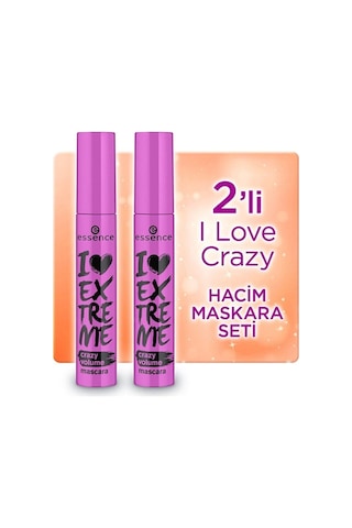 Essence I Love Extreme Crazy Hacim Veren Maskara Siyah 2'Li