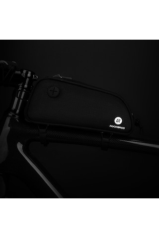 Rockbros 063 Polyester + Pu Bisiklet Telefon Kılıfı Dağ Bisikleti Için Ön Kiriş Tüpü Fermuarlı Telefon Çantası Çok Renkli