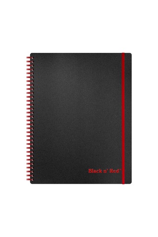 Black N&apos Red Defter, Ciltli, Premium Optik Kağıt, Scribzee Uygulaması Uyumlu, Çevre Dostu, Dayanıklı Spiral Cilt, 11" X 8", 70 Çift Taraflı Çizgili Sayfa, 1 Adet 1&apos Li Paket K67030 103 Ivory