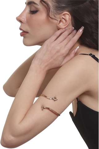 Kadın Dolama Model Burgulu Çiçek Figürlü Ayarlanabilir Açık Band El Yapımı Bakır Üst Kol Aksesuarı Bakır