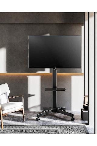Fitueyes Tekerlekli Mobil Tv Sehpası, 32-55 Inç Lcd Led Plazma Ekranlar Için, Yüksekliği Ayarlanabilir Çok Renkli
