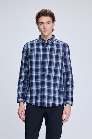 Hatemoğlu Lacivert Slim Fit Kareli Düğmeli Yaka Uzun Kollu Pamuklu Gömlek 19151010014a 784 1964075 Lacivert